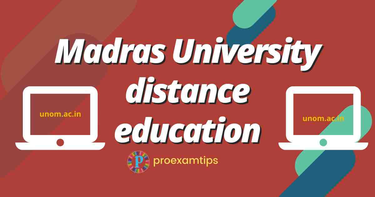 distance education courses in madras university