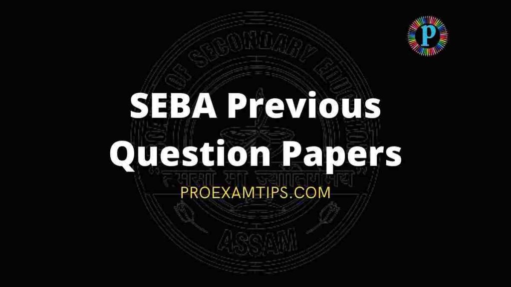 SEBA Question Paper