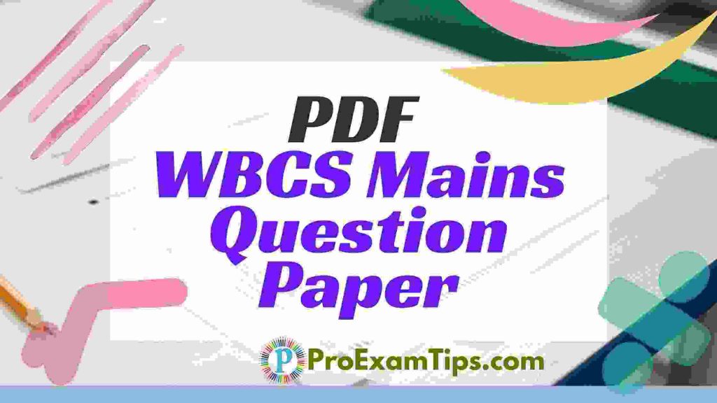 WBCS Mains Question Paper