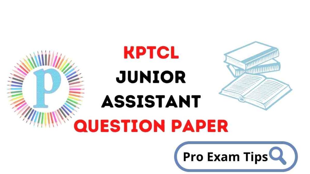 KPTCL Junior Assistant Question Paper PDF Download