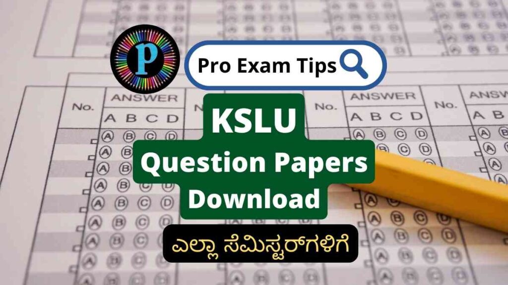 KSLU Question Papers