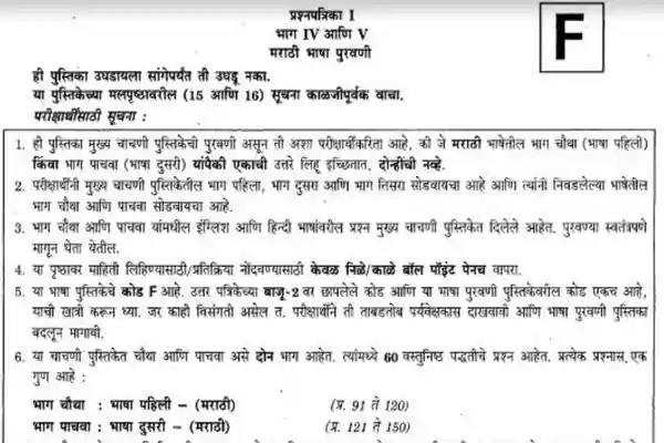 Maharashtra WRD JE Marathi Question Papers