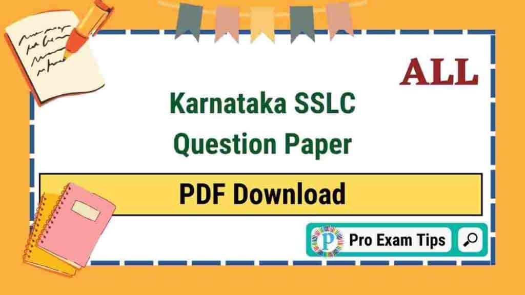 Karnataka SSLC Question Paper 2023 PDF Download
