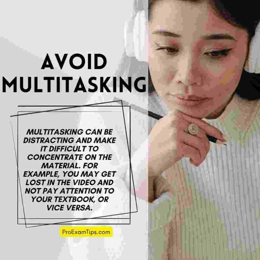 Avoid multitasking: tips for concentration in study
