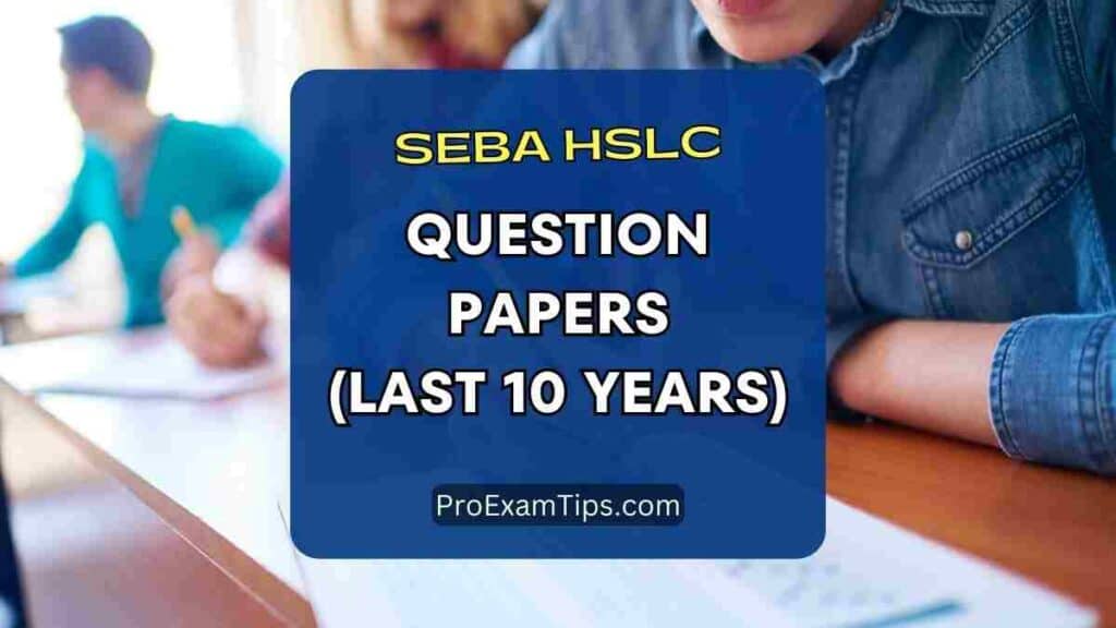 SEBA HSLC Question Paper